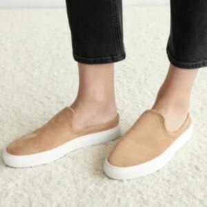 Jenni Kayne Suede Slider Sneakers In Honey Tan